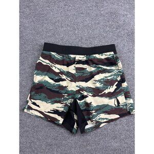 Tachonfish Shorts Mens Medium Camo Green Brown Tiger Stripe Fishing Swim Trunks